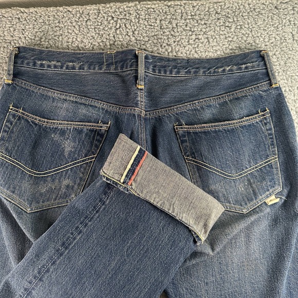 Amoskeag XX Overalls Jeans Mens 34x32 Japanese Selvedge Straight Leg Blue